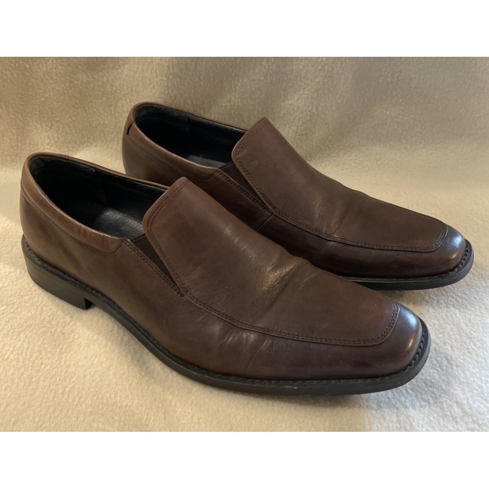 Aston Grey Collection Austin Brown Oiled Leather Slip on Loafers Shoes Size 9.5